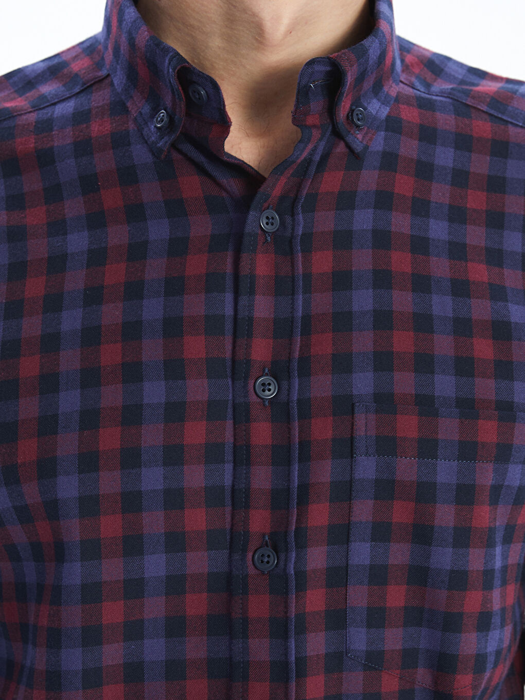 Regular Fit Long Sleeve Plaid Men's Flannel Shirt-2