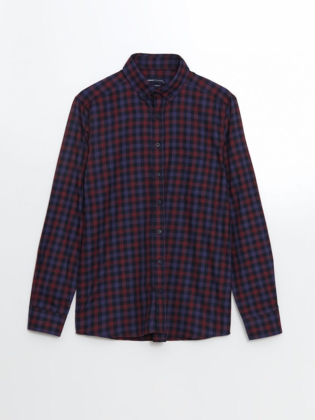 Regular Fit Long Sleeve Plaid Men's Flannel Shirt-4