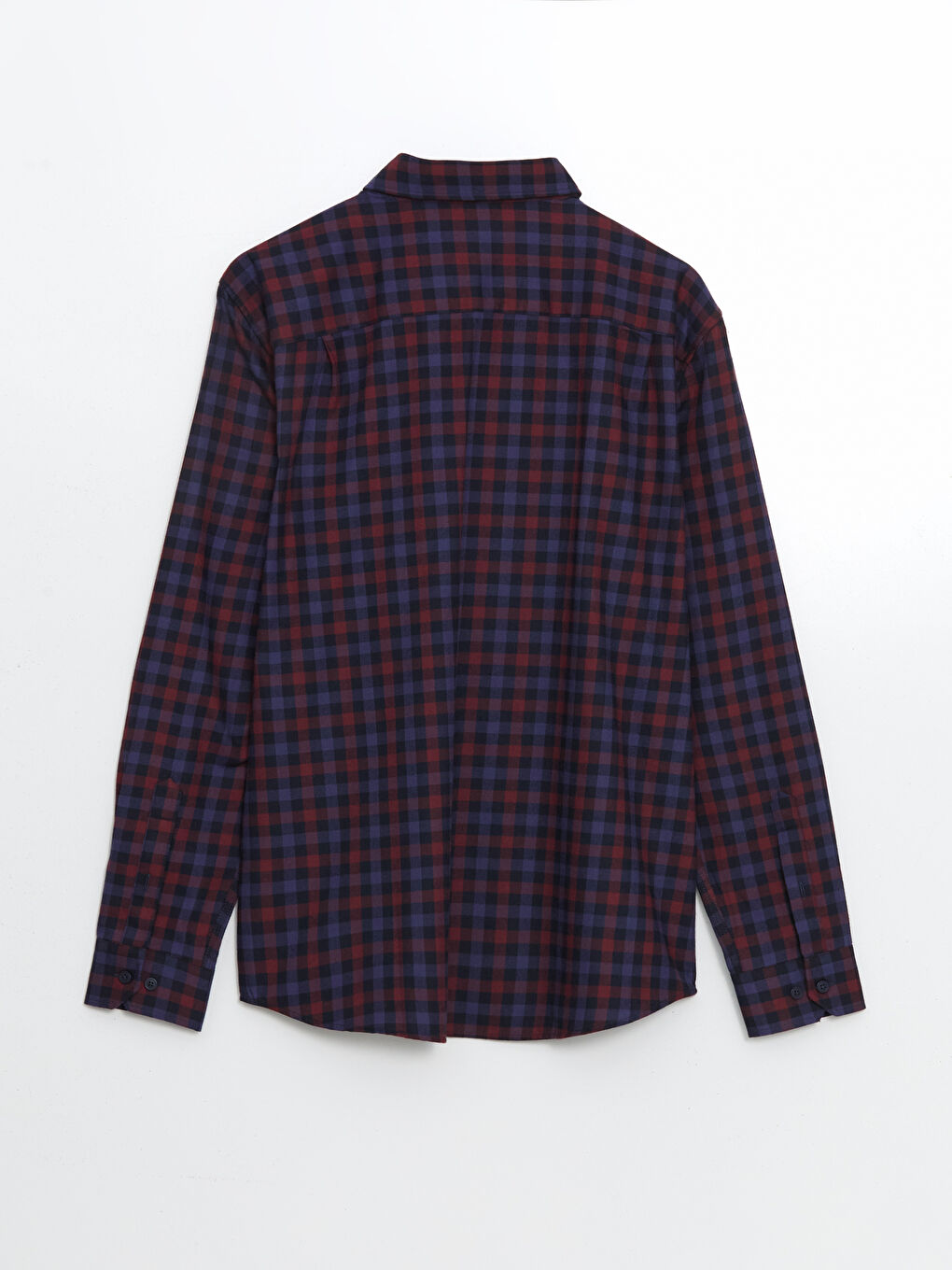 Regular Fit Long Sleeve Plaid Men's Flannel Shirt-5