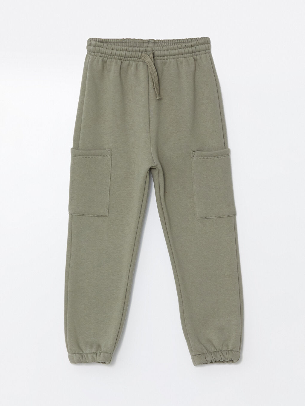 Yeşil Beli Lastikli Erkek Çocuk Kalın Jogger Eşofman Altı