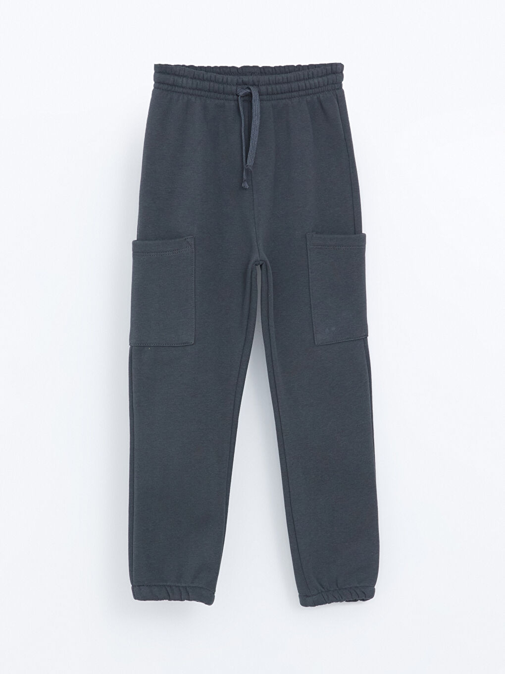 Antrasit Beli Lastikli Erkek Çocuk Kalın Jogger Eşofman Altı