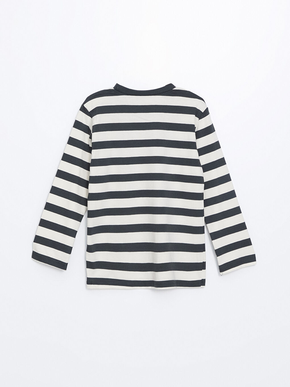 Bej Bisiklet Yaka Çizgili Erkek Çocuk Tişört-1