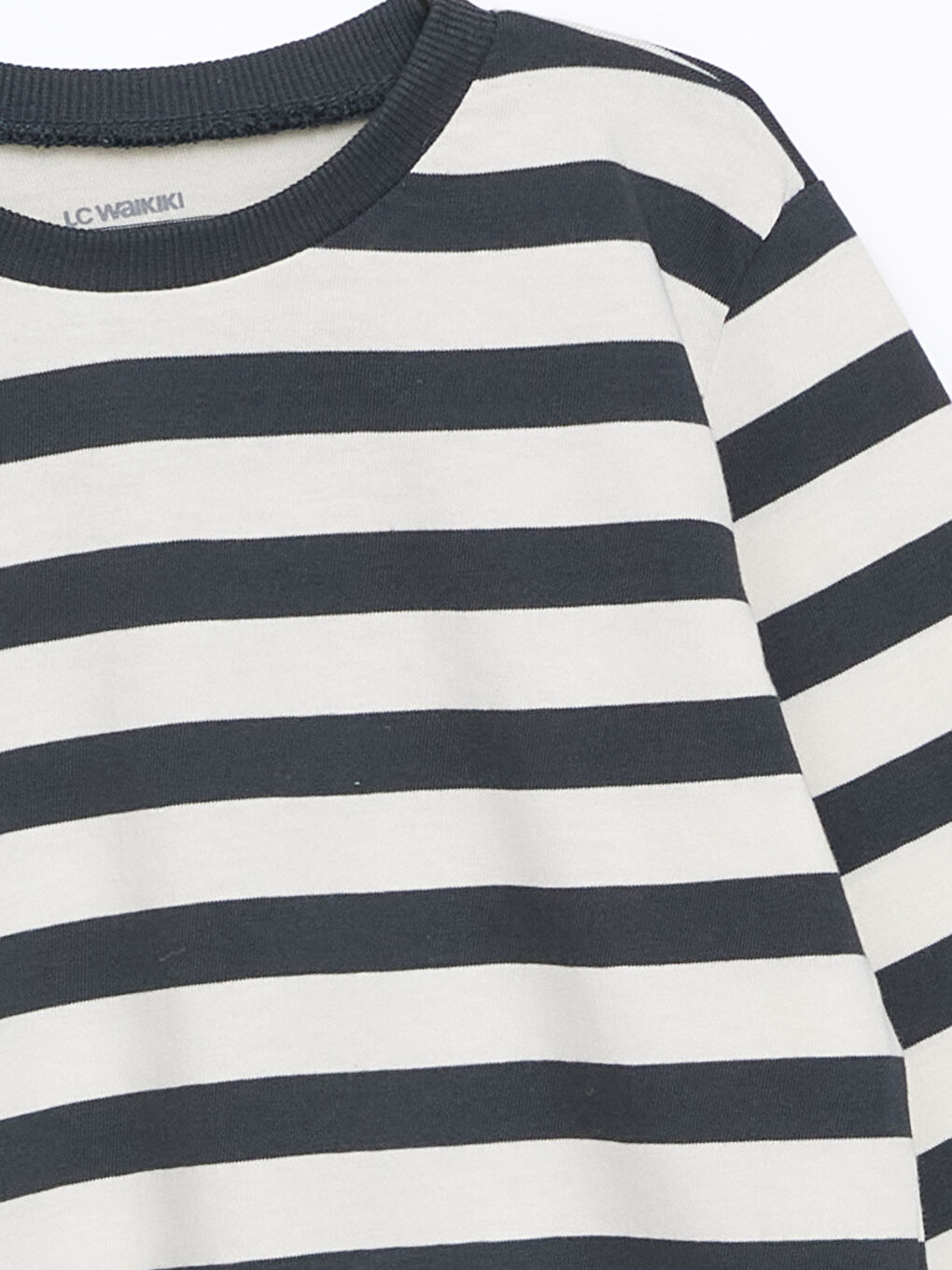 Bej Bisiklet Yaka Çizgili Erkek Çocuk Tişört-2