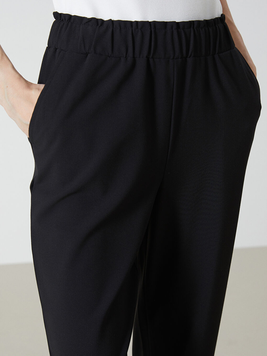 Elasticated Waist Women's Trousers -W4HR12Z8-CVL