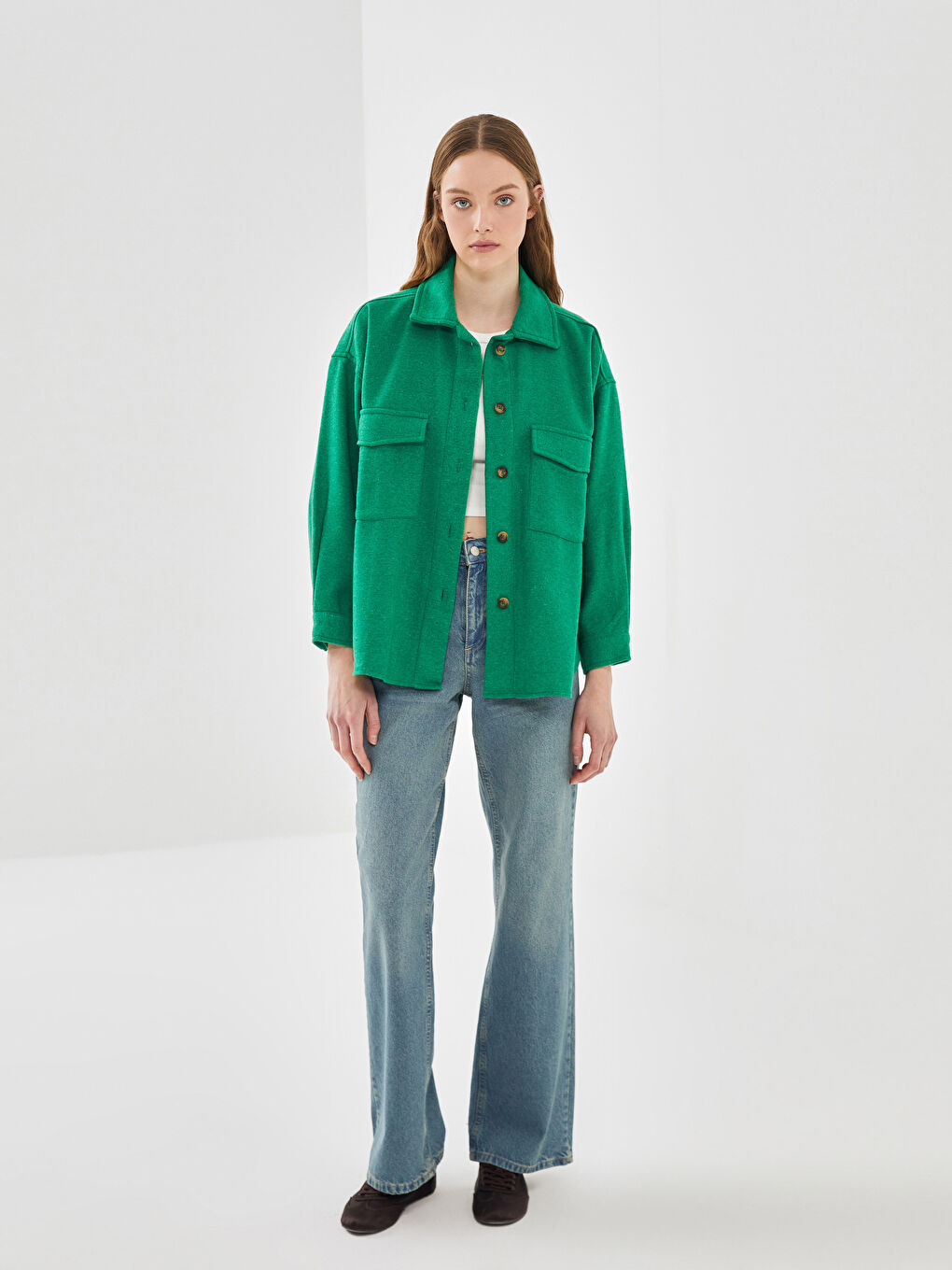 Oversize Twill Women's Shirt Jacket-1