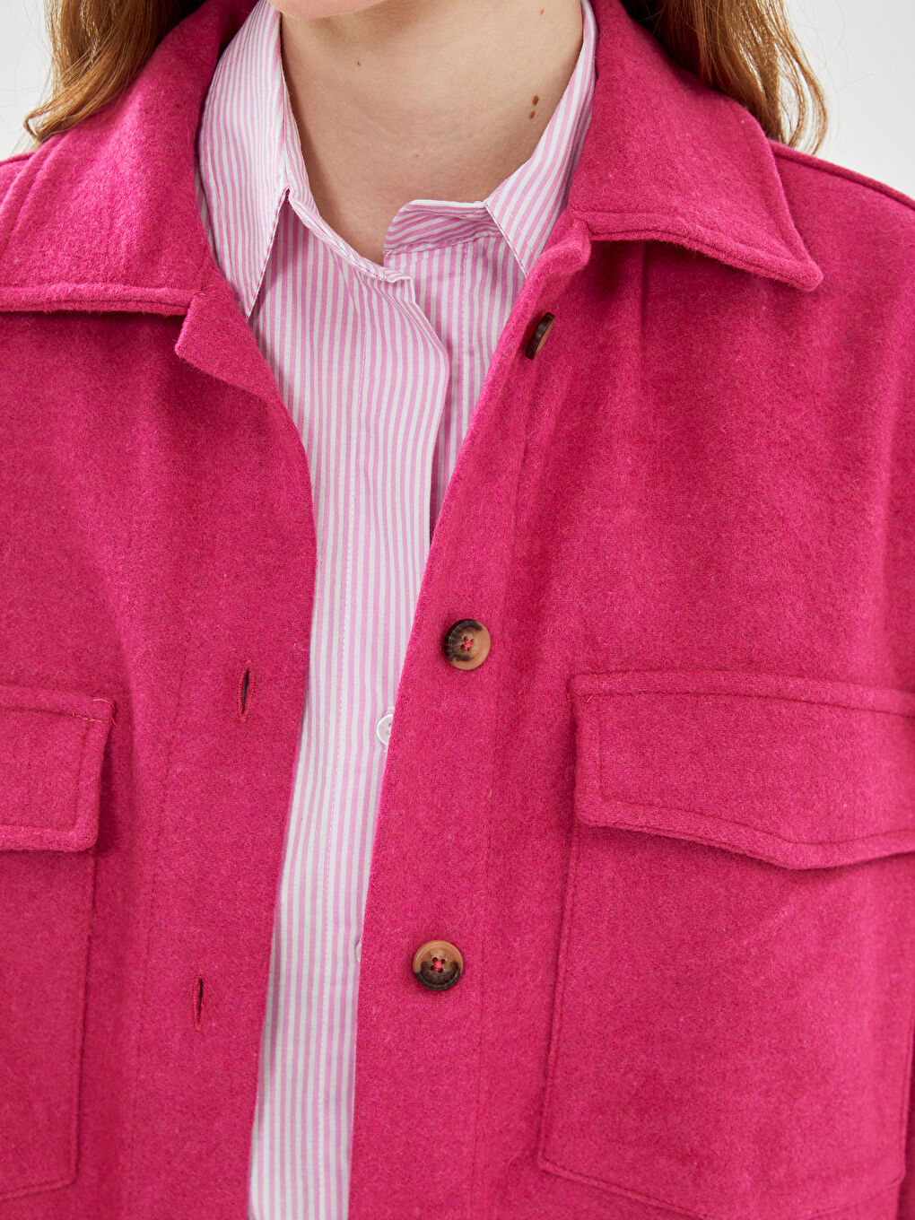 Oversize Twill Women's Shirt Jacket -W4HR71Z8-HUB