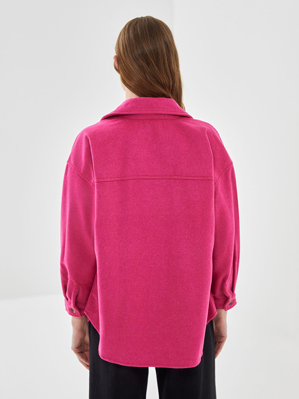 Oversize Twill Women's Shirt Jacket -W4HR71Z8-HUB
