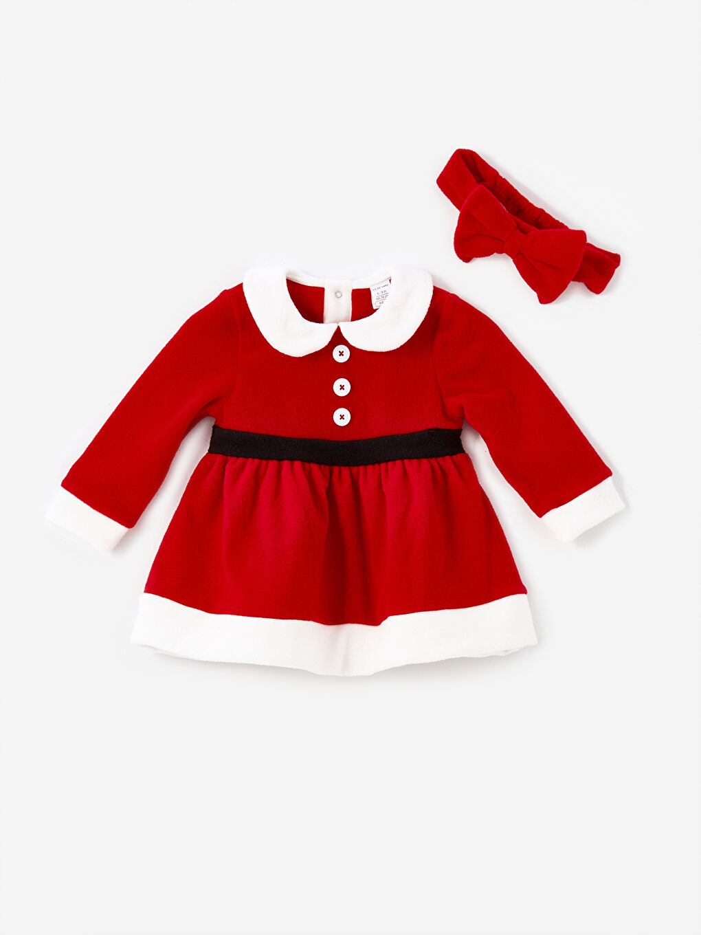 LCW baby Christmas Themed Baby Girls' Dress and Headband 2 Pack -W4HR81Z1-HC3