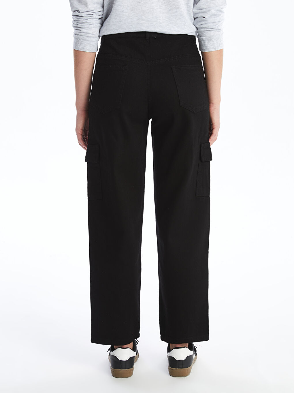 Relaxed Fit Plain Wide Leg Women's Cargo Trousers -W4HR82Z8-CVL