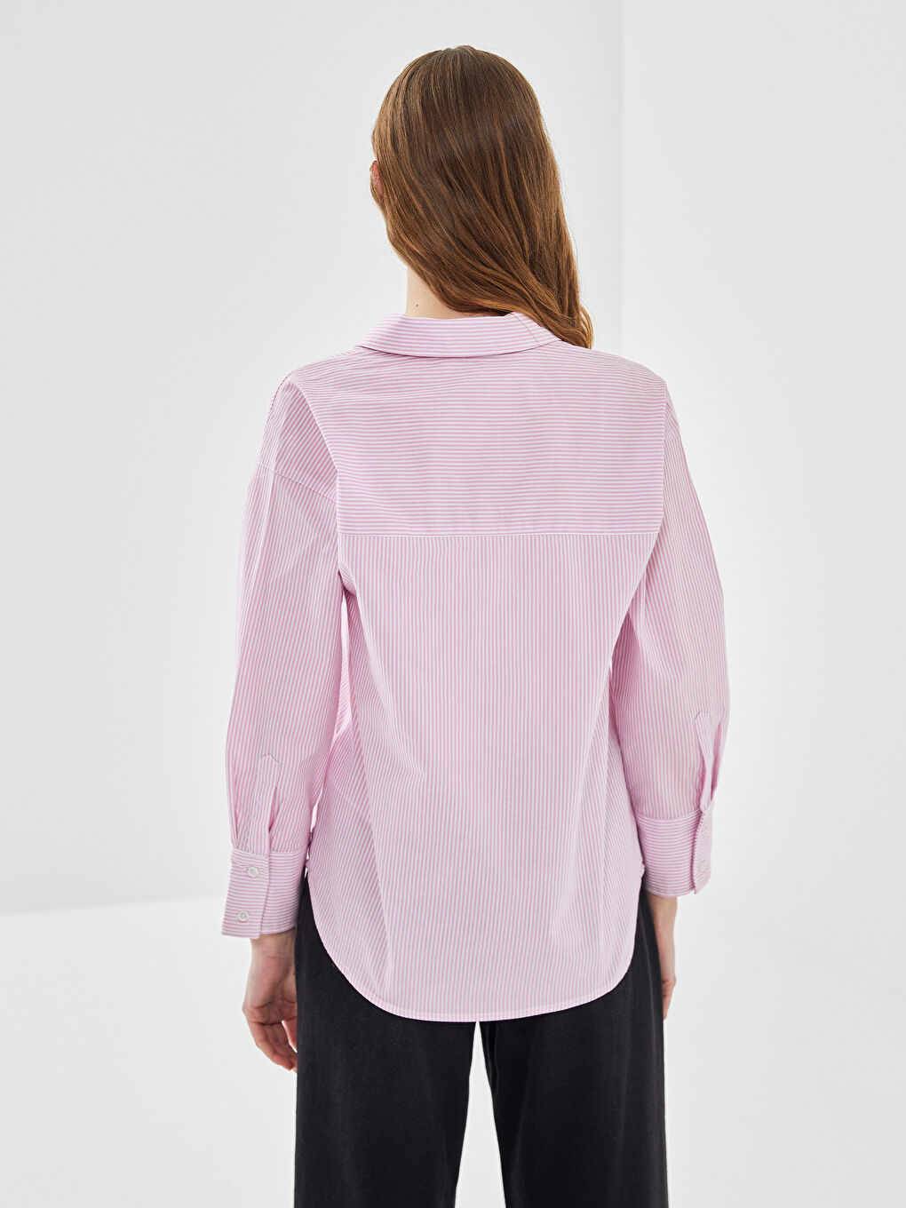Chemise en Popeline Rayée pour Femmes-3
