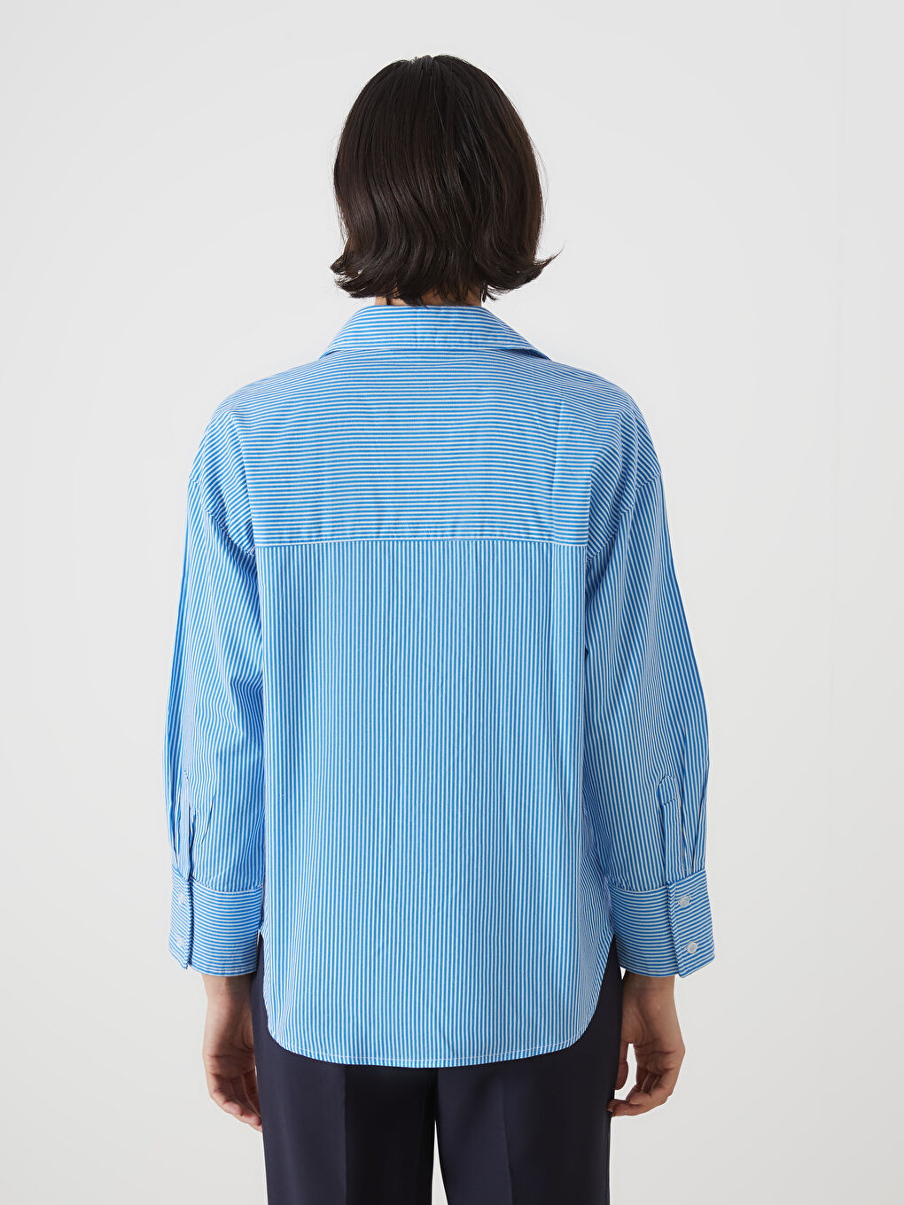 Striped Poplin Women's Shirt-3