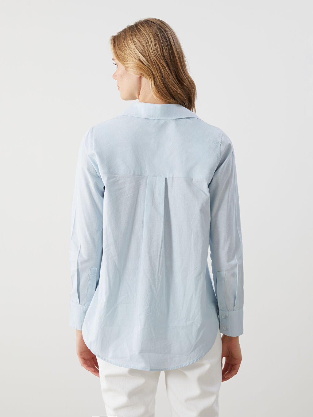 Plain Long Sleeve Dobby Women's Shirt-3