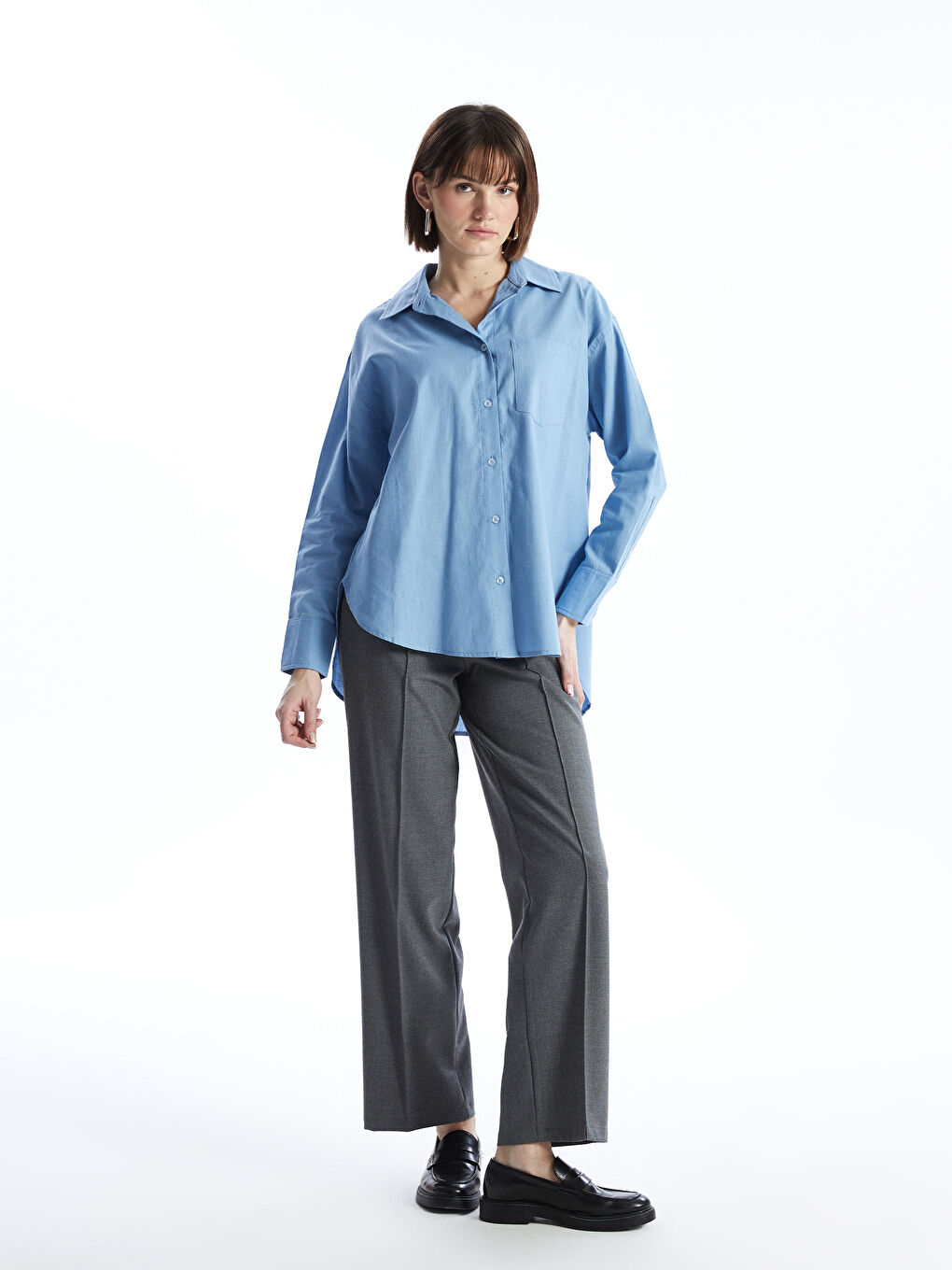 Oversize Poplin Women's Shirt-1