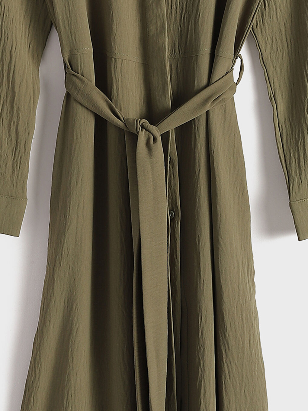 Sash Detail Women's Shirt Dress-3