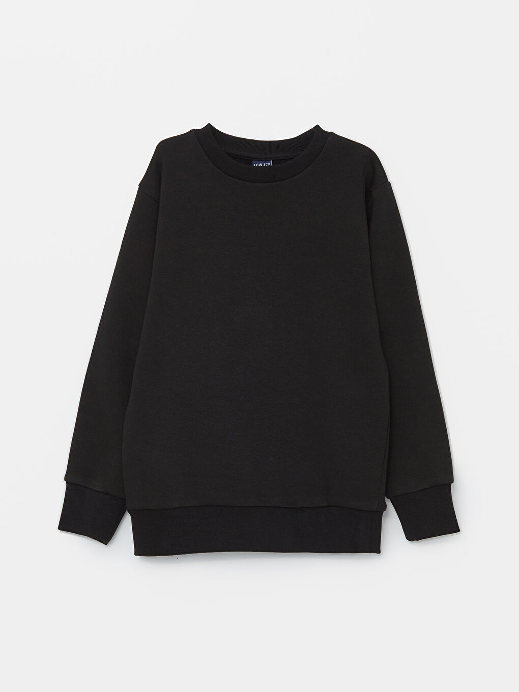 LCW ECO Yeni Siyah Bisiklet Yaka Basic Uzun Kollu Erkek Çocuk Sweatshirt