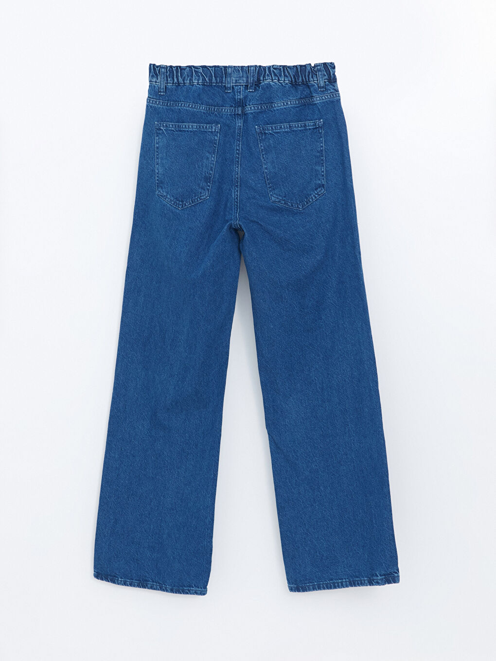 LCW Comfort Orta İndigo Rodeo Beli Lastikli Wideleg Kadın Jean Pantolon - 5