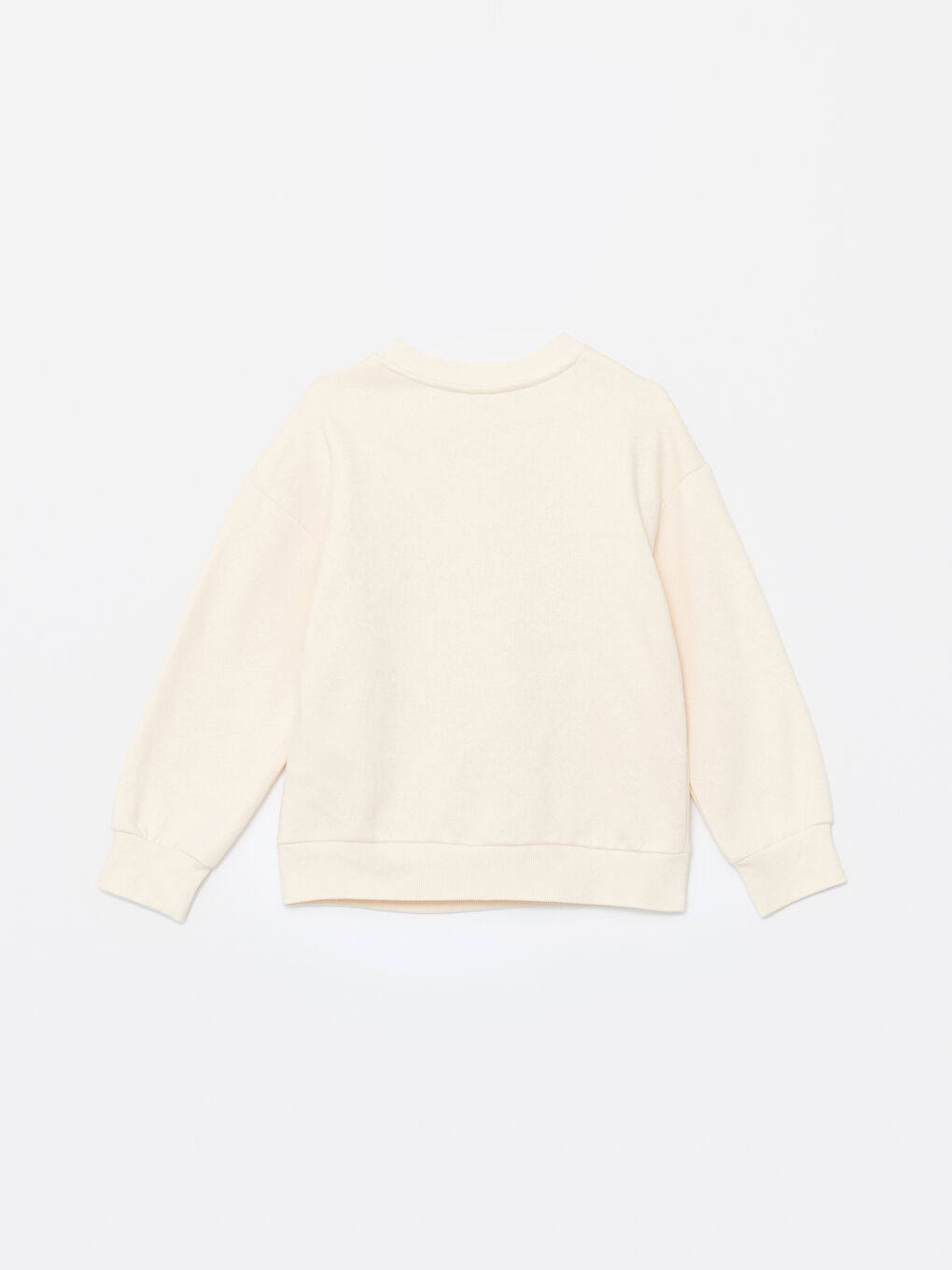 LCW Kids Uçuk Bej Bisiklet Yaka Kız Çocuk Sweatshirt - 1