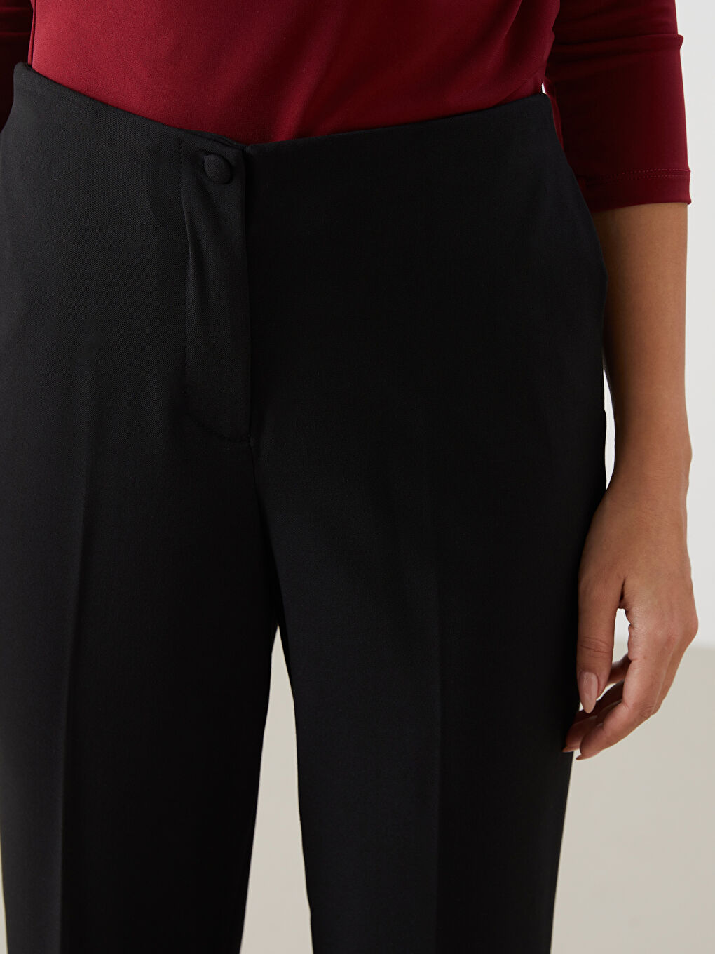 Elasticated Waist Slim Fit Women's Trousers-2