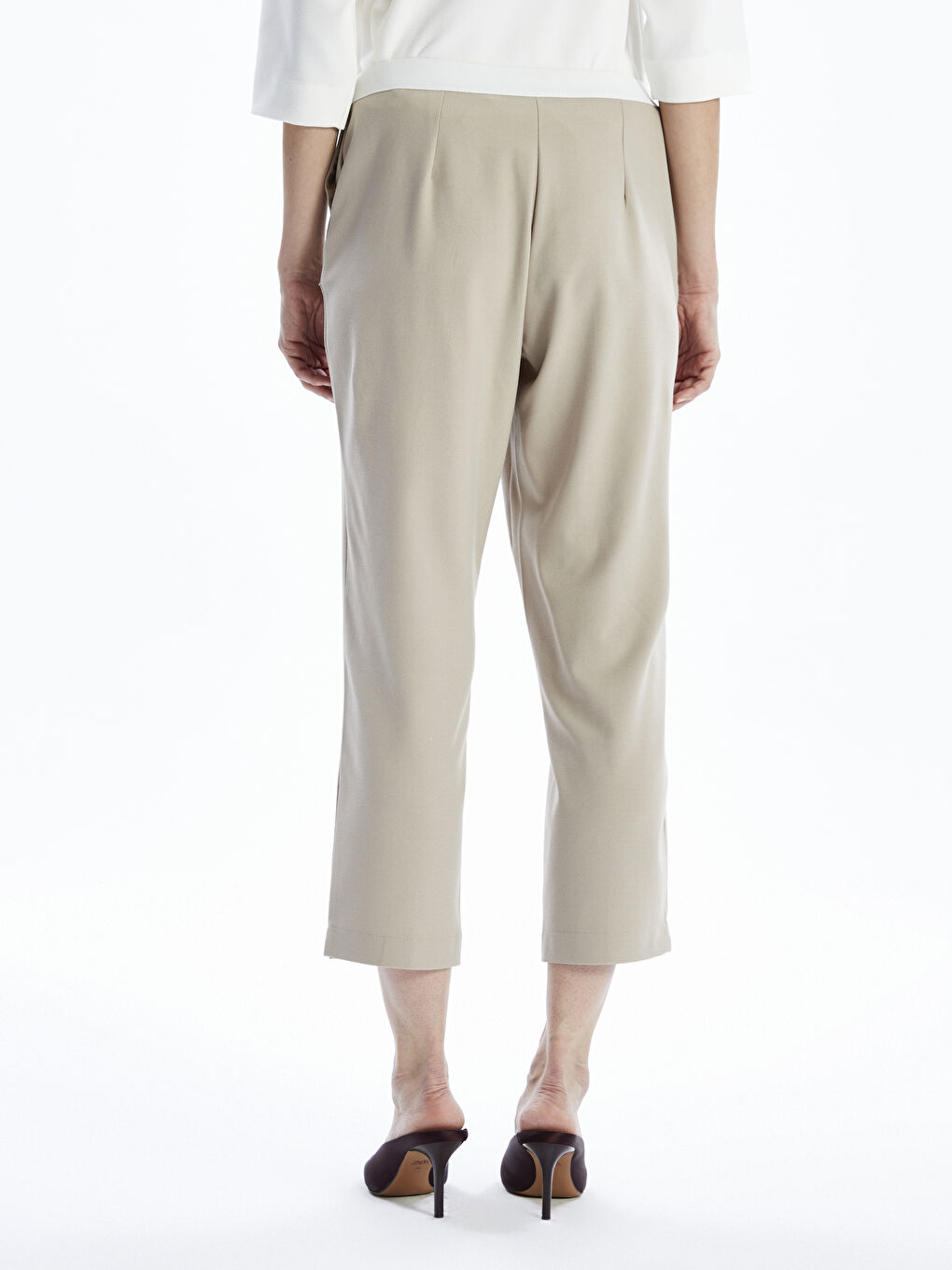 Elasticated Waist Slim Fit Women's Trousers-3