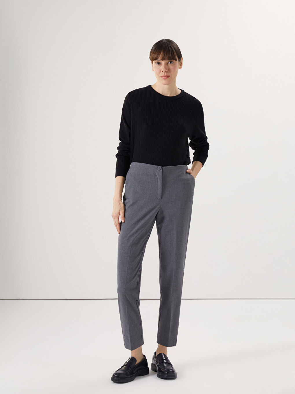 Elasticated Waist Slim Fit Women's Trousers