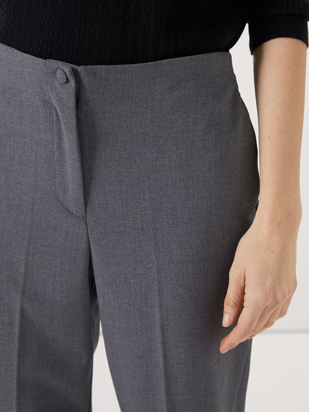 Elasticated Waist Slim Fit Women's Trousers-2