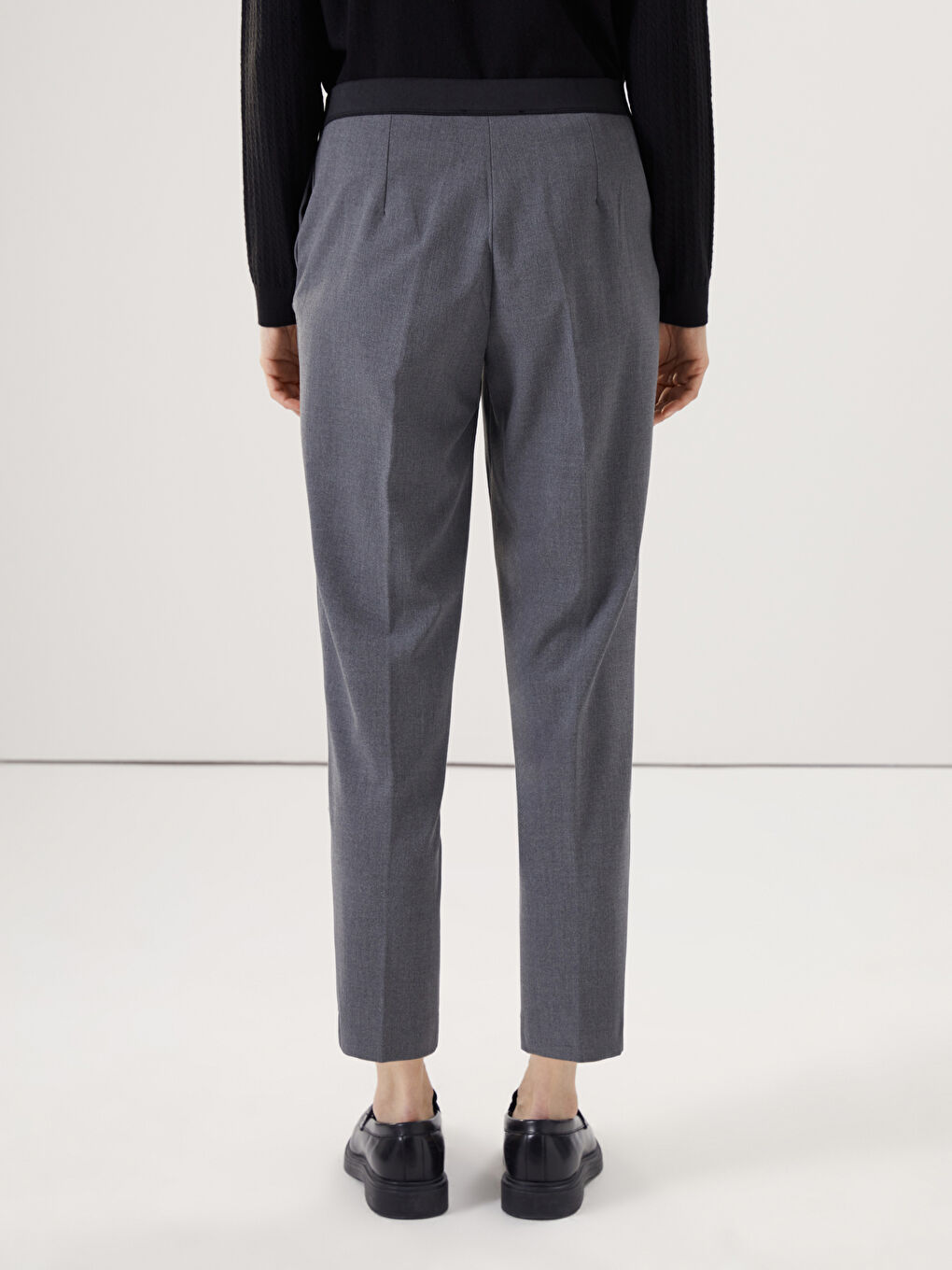 Elasticated Waist Slim Fit Women's Trousers-3