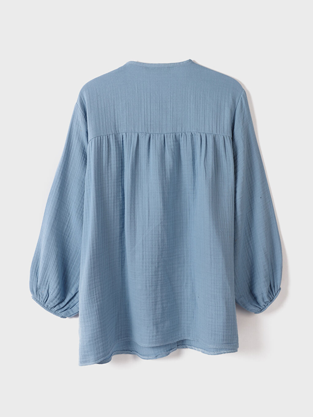 Balloon Sleeve Women's Plain Tunic-3