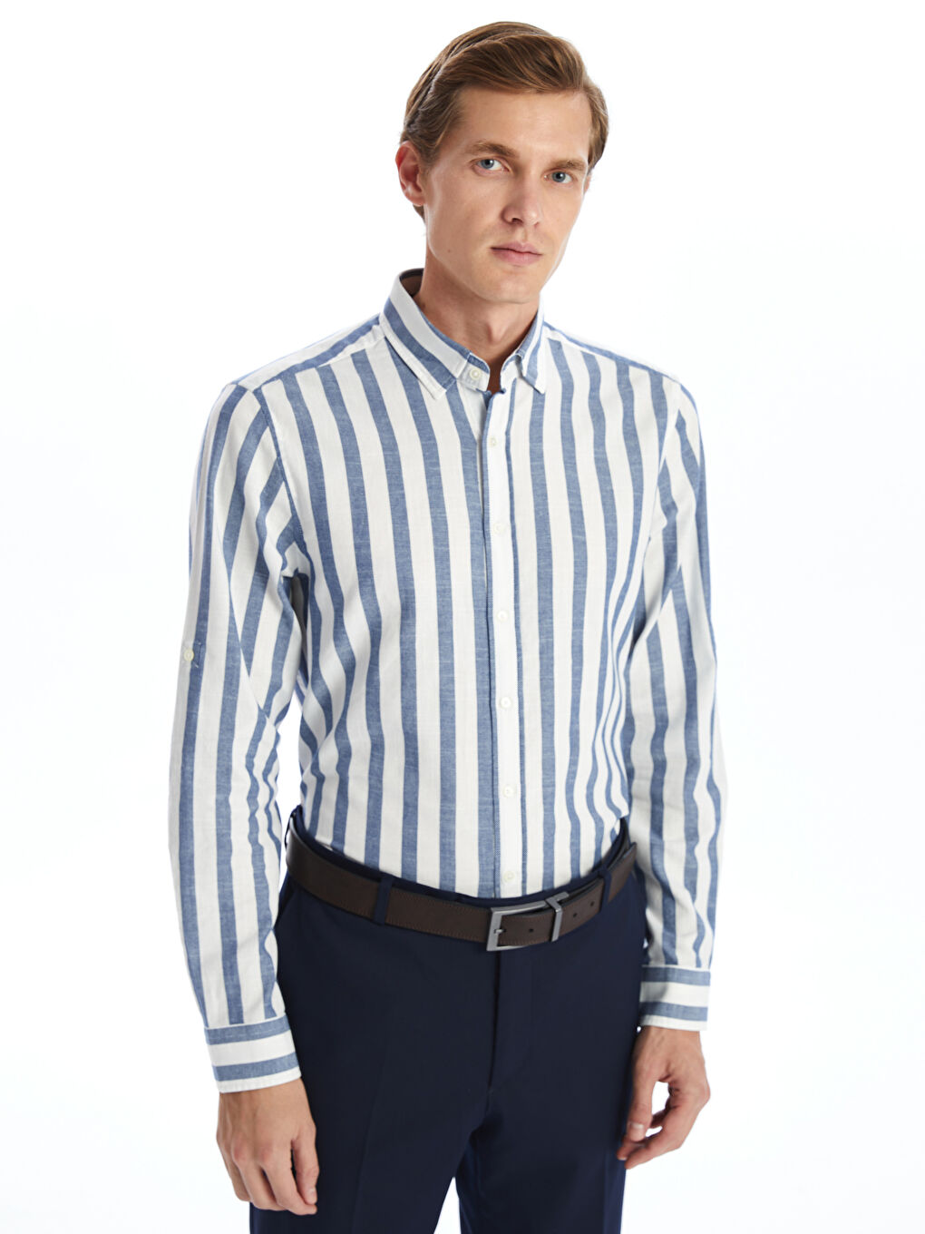 Regular Fit Long Sleeve Striped Men's Shirt