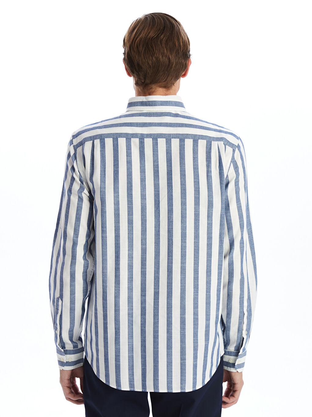 Regular Fit Long Sleeve Striped Men's Shirt-3