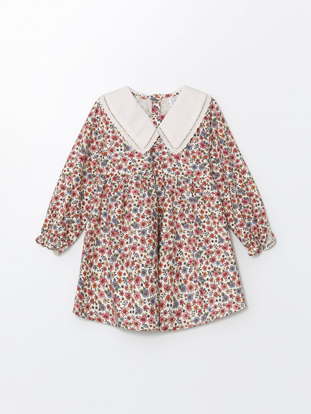 Robe pour Filles à Col Claudine et Motif Floral