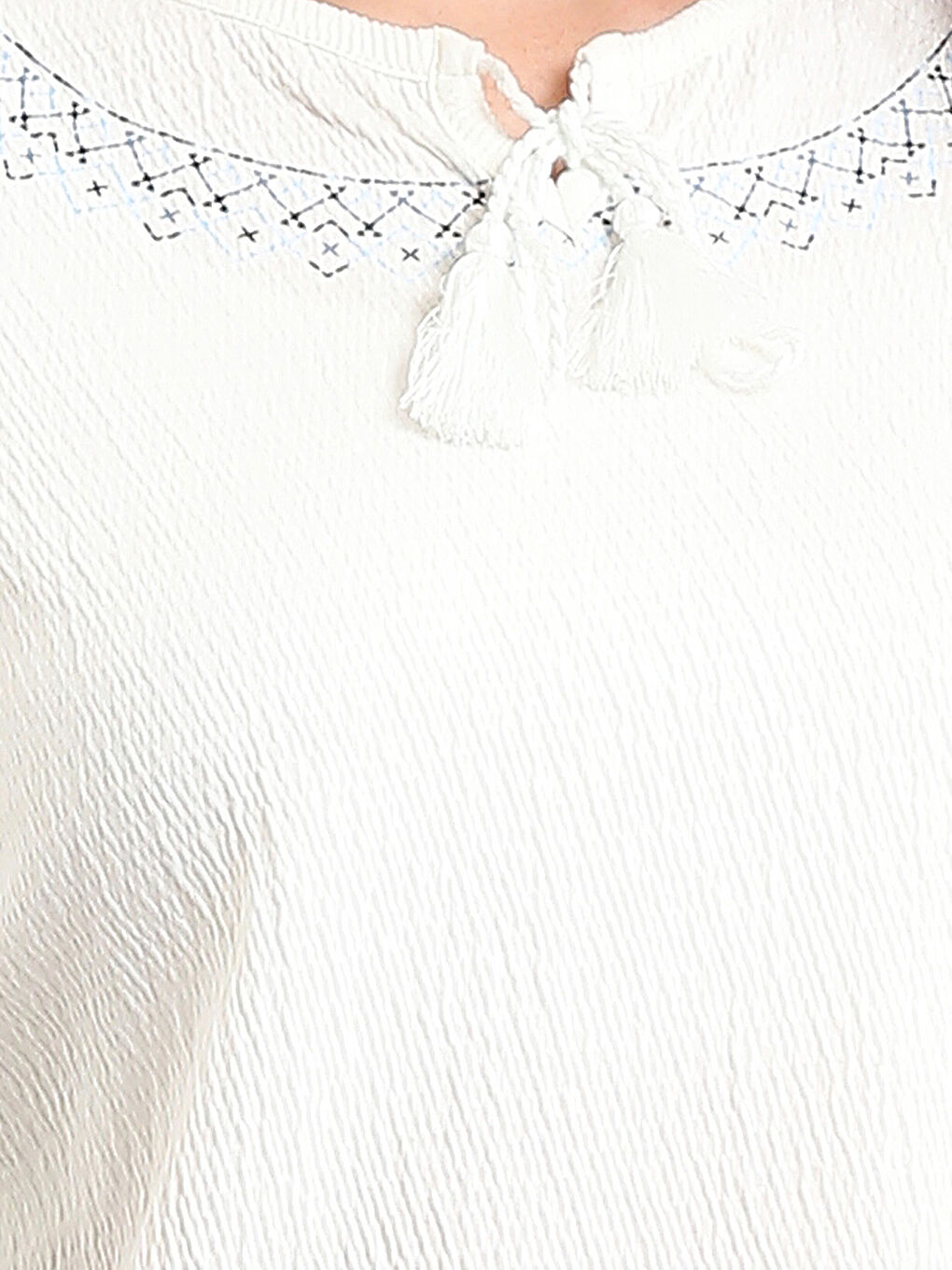 Tie Neck Women's Blouse-2