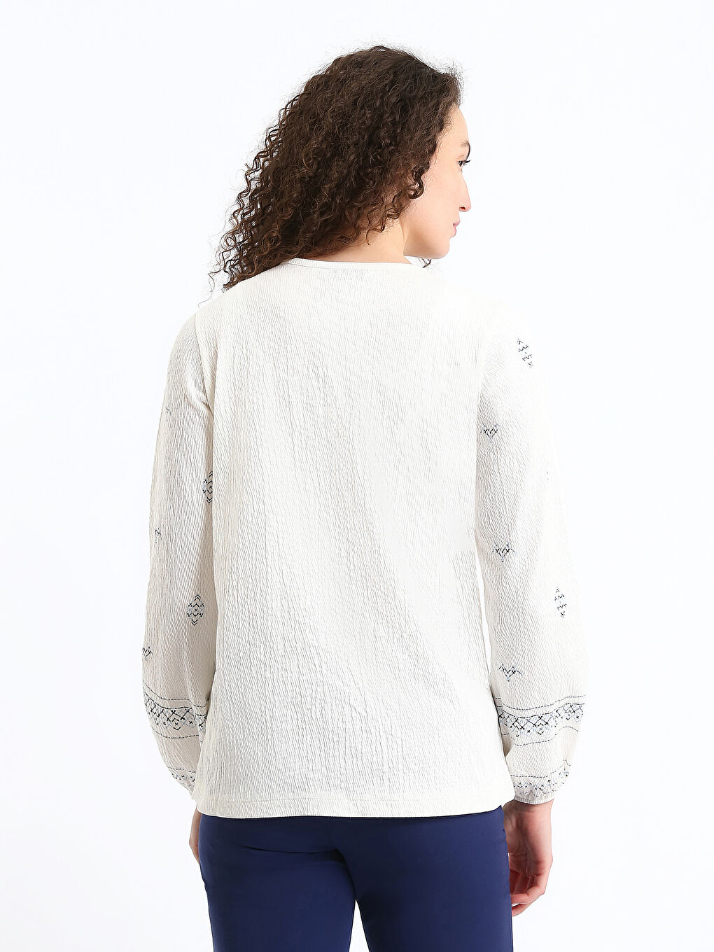 Tie Neck Women's Blouse-4