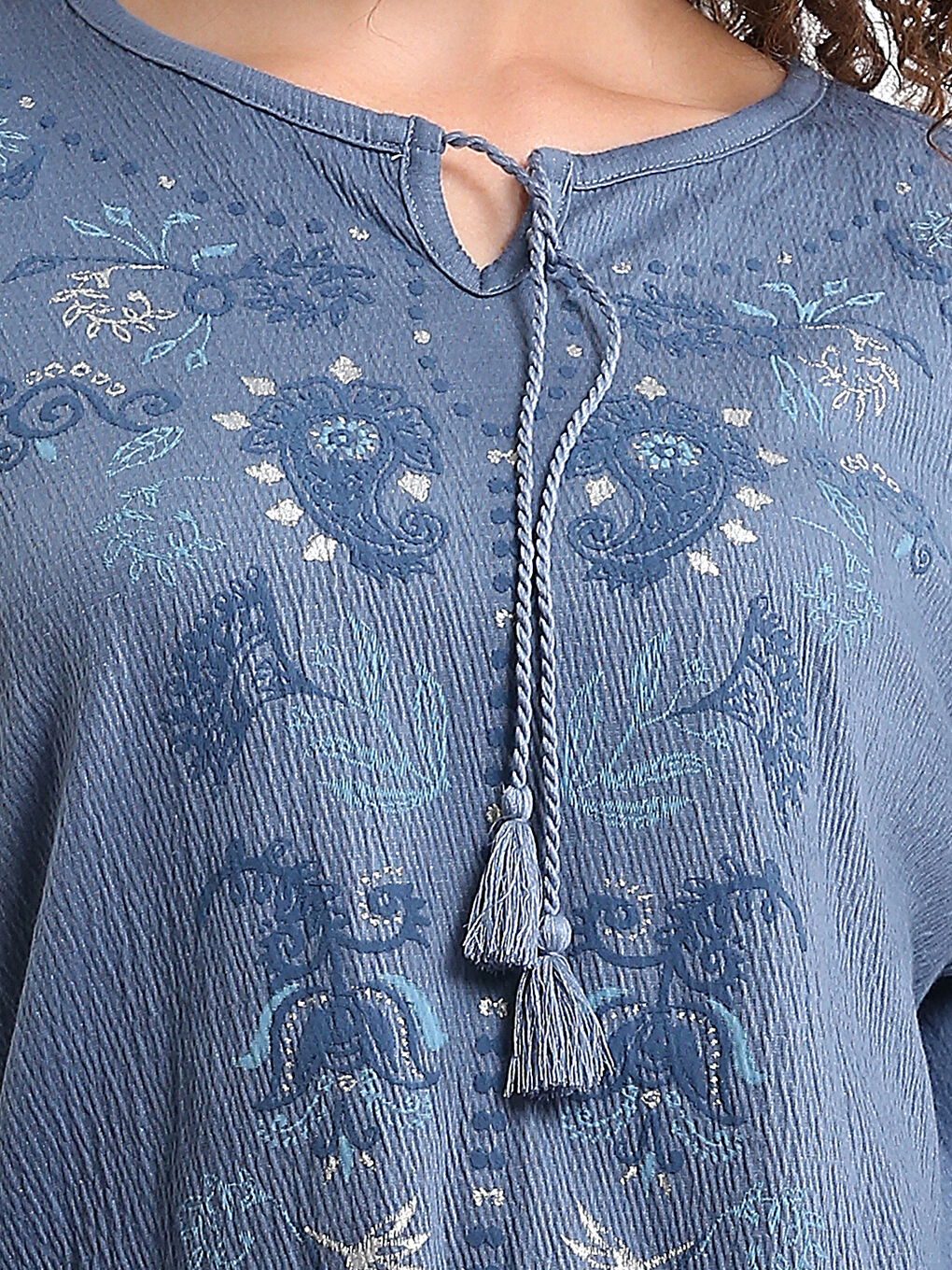 Tie Neck Women's Blouse-2