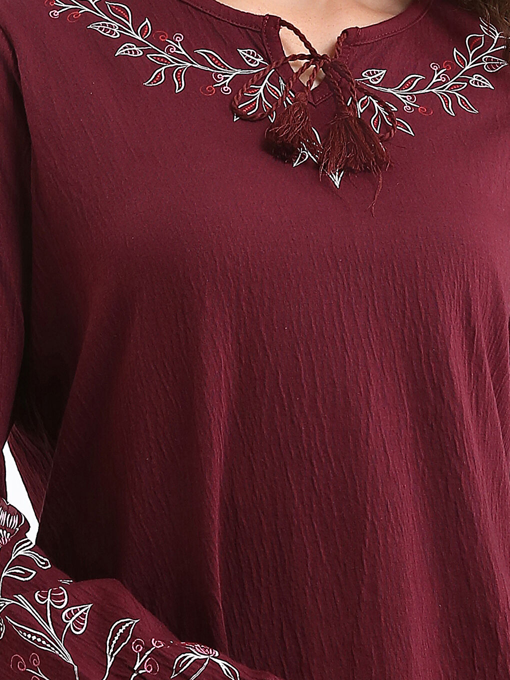 Tie Neck Women's Blouse-2