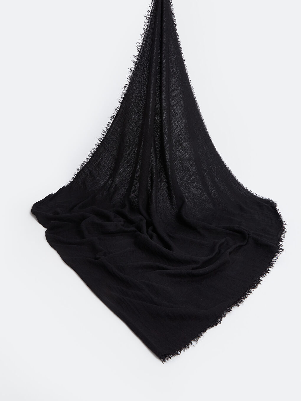 Siyah Düz Vual Kadın Şal