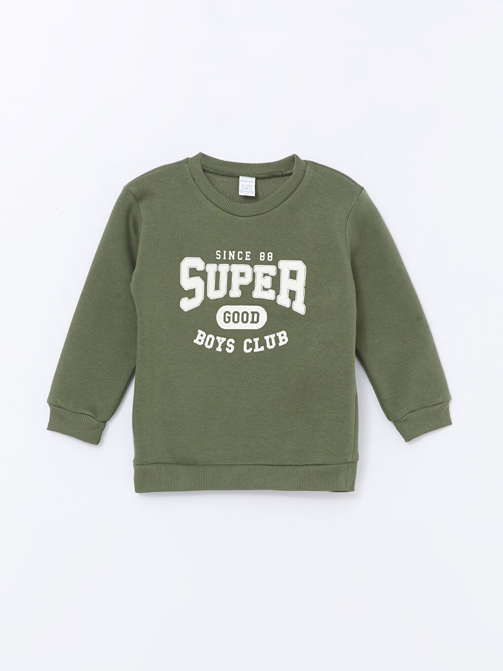 LCW baby Mat Yeşil Bisiklet Yaka Uzun Kollu Baskılı Erkek Bebek Sweatshirt - 2