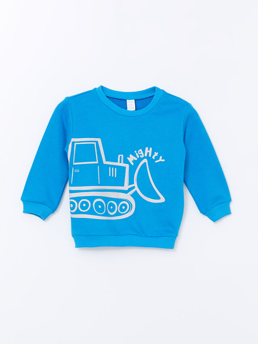 LCW baby Canlı Mavi Bisiklet Yaka Uzun Kollu Baskılı Erkek Bebek Sweatshirt - 2