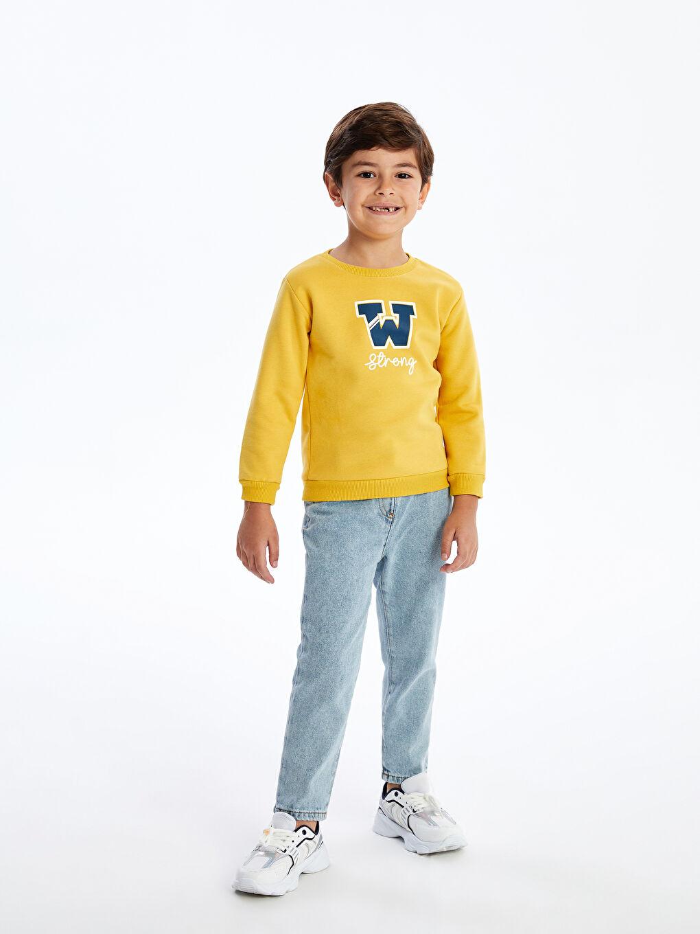 LCW baby Hardal Bisiklet Yaka Uzun Kollu Baskılı Erkek Bebek Sweatshirt - 2