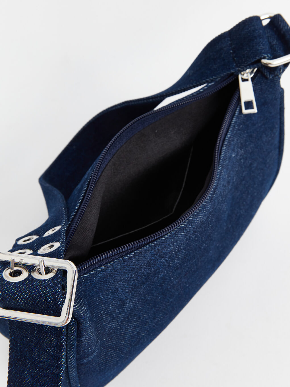 Mavi Fermuarlı Kadın El Çantası-3
