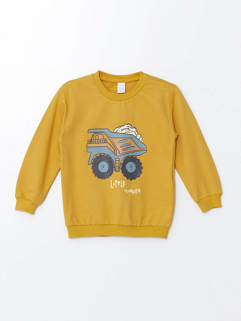 LCW baby Mat Sarı Bisiklet Yaka Uzun Kollu Baskılı Erkek Bebek Sweatshirt 2'li - 5