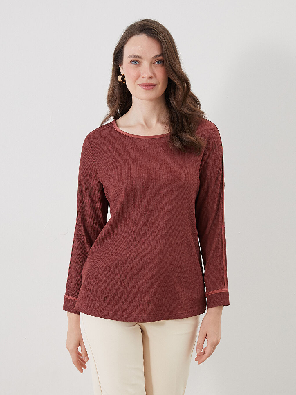LCW Grace Crew Neck Women's T-Shirt -W4I118Z8-H5P