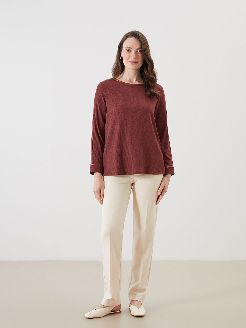 LCW Grace Crew Neck Women's T-Shirt -W4I118Z8-H5P