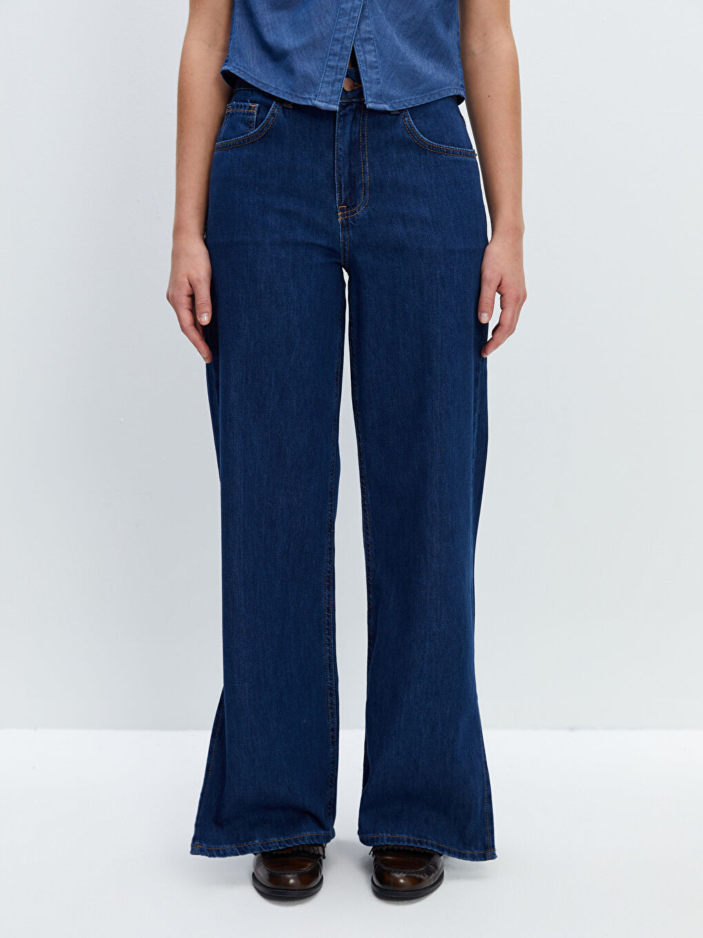 LCW Jeans İndigo Wideleg Kadın Jean Pantolon - 1