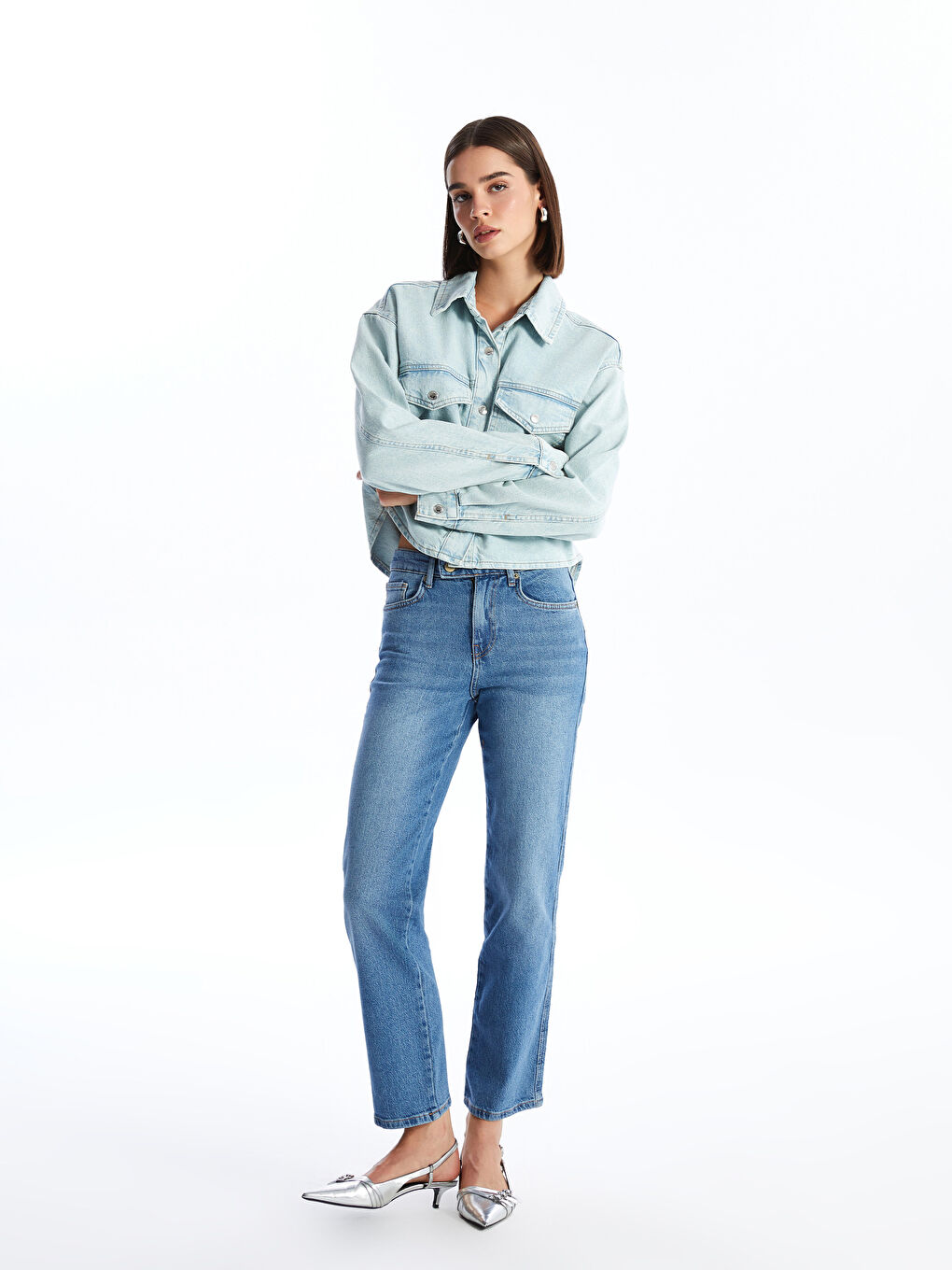 LCW Jeans جینزی ڕاست بۆ ژنان -W4I135Z8-507
