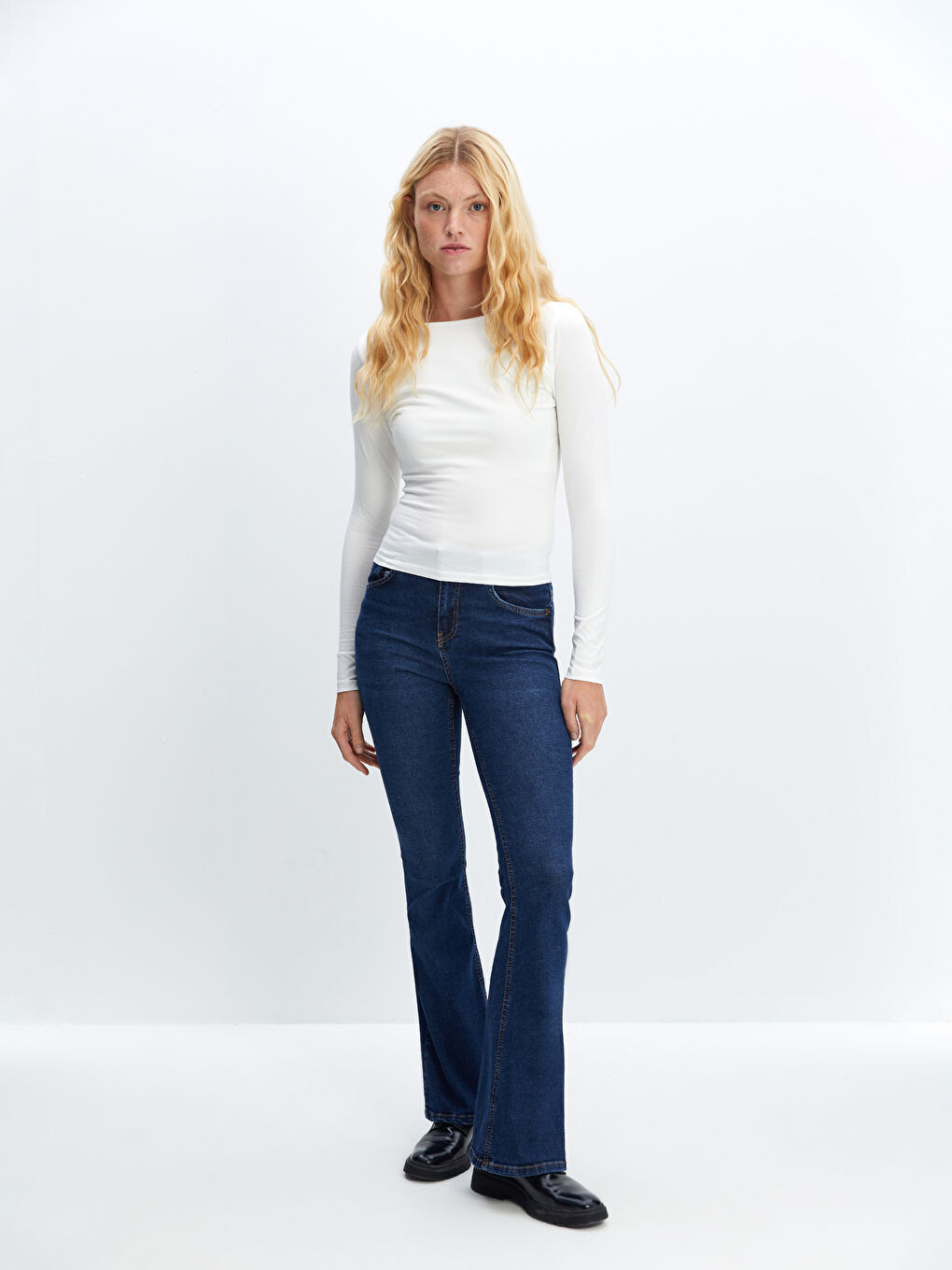 LCW Jeans İndigo Mars Flare Kadın Jean Pantolon