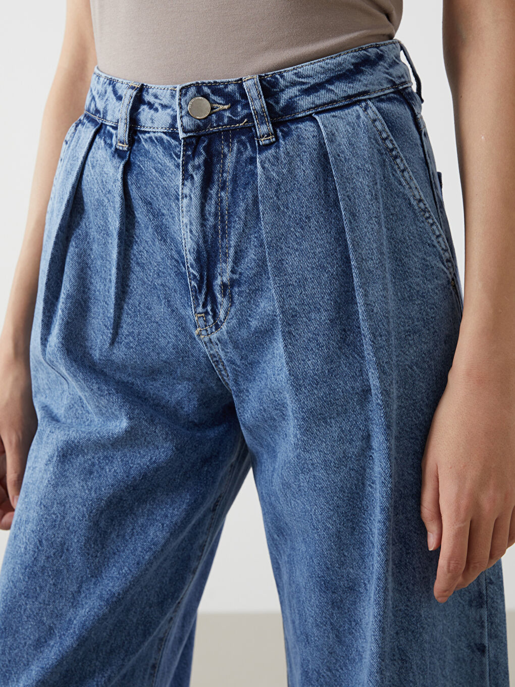 İndigo Wideleg Kadın Jean Pantolon-2