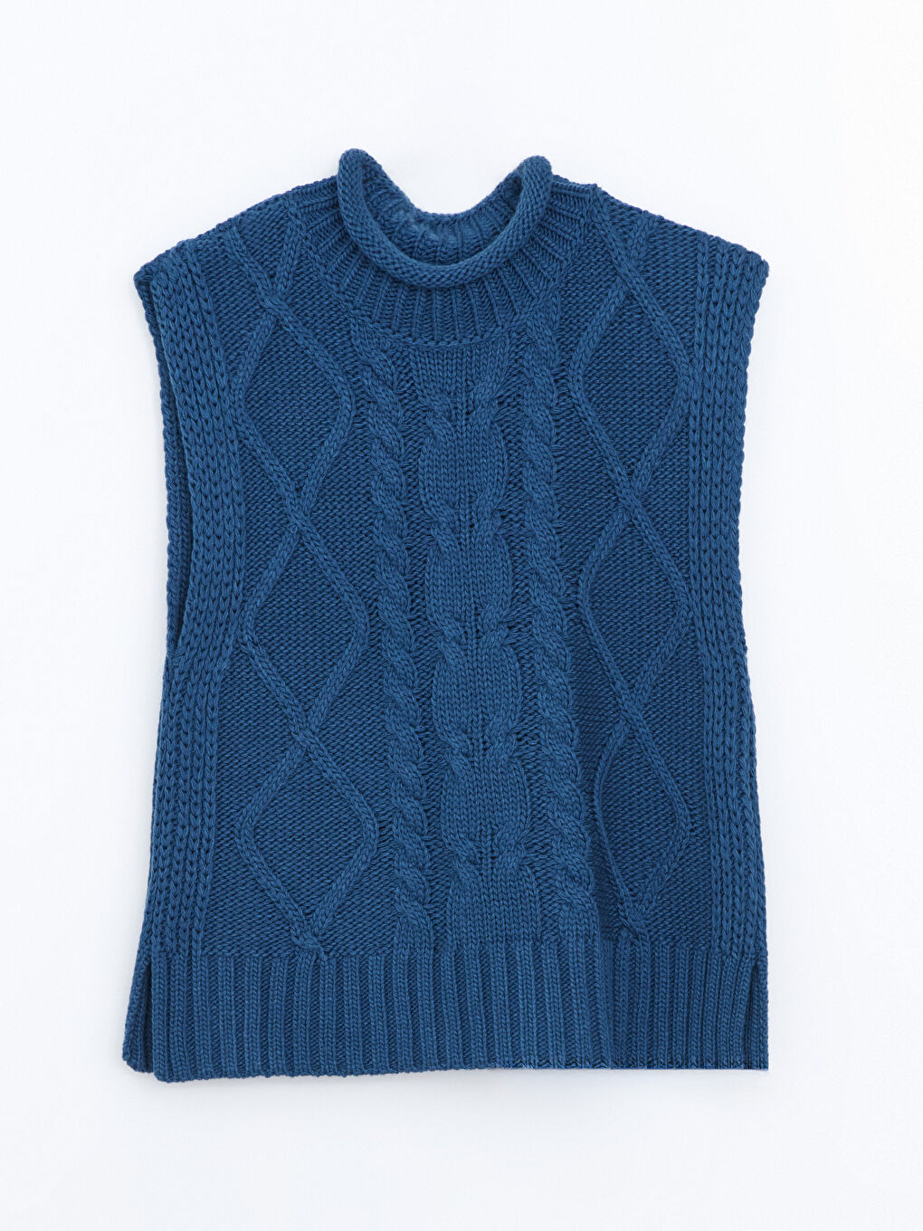 سترة صوفية بدون أكمام بنمط ذاتي وياقة شبه عالية للسيدات-5