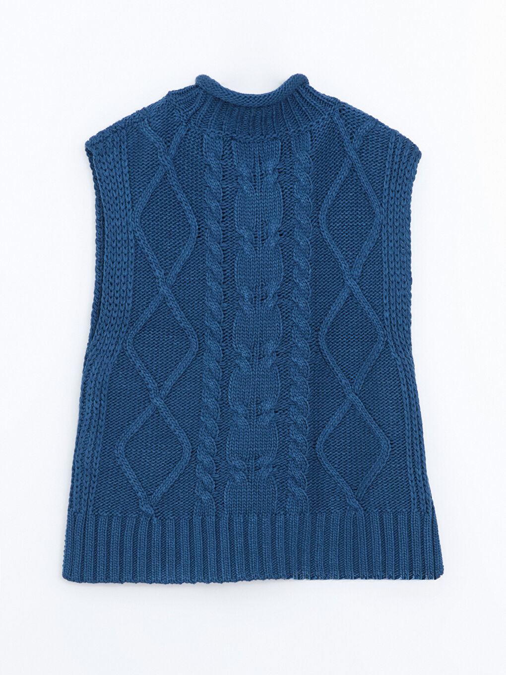 سترة صوفية بدون أكمام بنمط ذاتي وياقة شبه عالية للسيدات-6