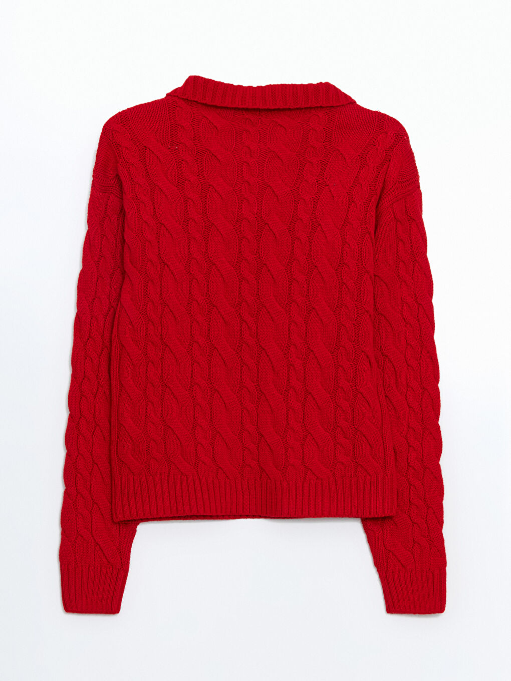 سترة تريكو منقوشة بياقة بشق للسيدات-5