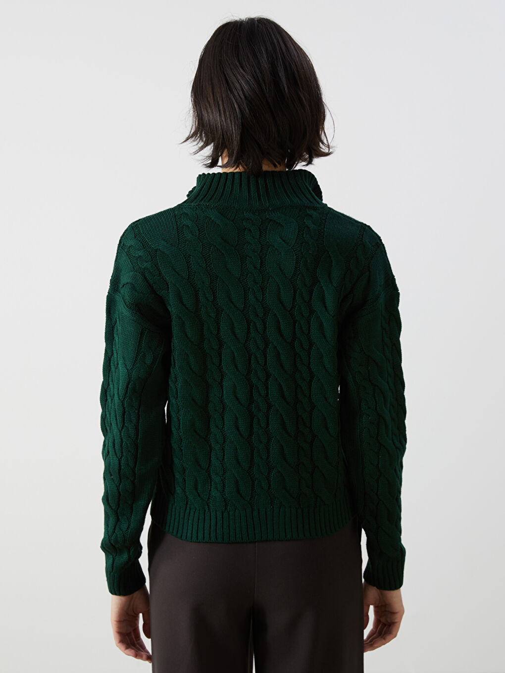 LCW Vision Notch Neck Self-Patterned Women's Knitwear Sweater -W4I194Z8-HLW